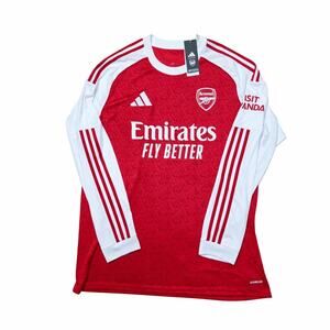 Adidas Arsenal 2025/26 Home Long Sleeve Jersey XL NWT Red White Soccer Shirt EPL